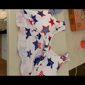 Red white and blue bikini